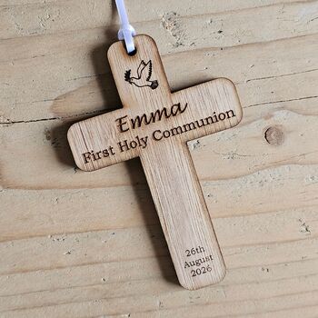 Personalised Communion Cross Hanging Decoration Card, 3 of 4