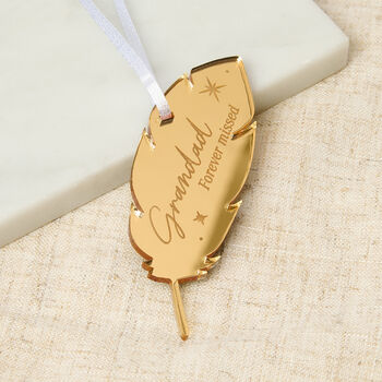 Feather Silhouette Remembrance Christmas Decoration, 2 of 2