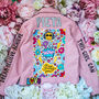 Personalised Hand Painted Leather Biker Jacket Pink, thumbnail 2 of 12