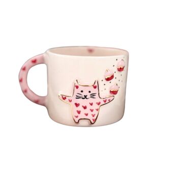 Handmade Kitty Heart Ceramic Mug, 2 of 3