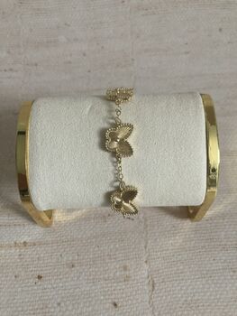 Gold Double Sided Butterfly Charm Bracelet, 6 of 6