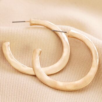 Organic Hammered Hoop Earrings In Gold Plating, 8 of 11