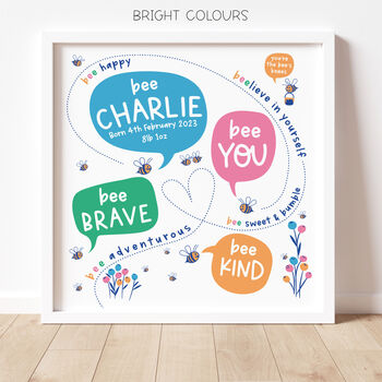 Personalised 'Bee You' Children's Affirmation Print, 4 of 7