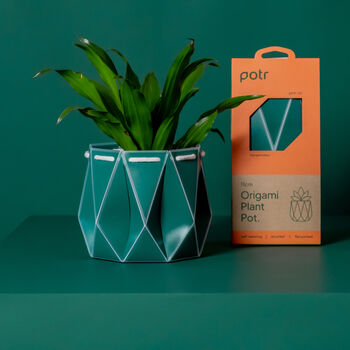 Origami Self Watering Eco Plant Pot: 11cm | Dark Teal, 2 of 6