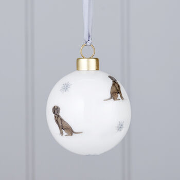 Christmas Spaniel Bone China Bauble Decorations, 4 of 5