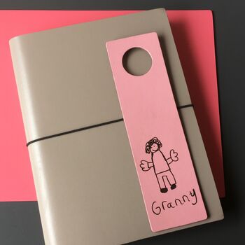 Child's Drawing Personalised Leather Bookmark, 4 of 8