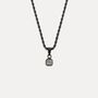 Silver Mini Moss Agate Gemstone Pendant Necklace For Men, thumbnail 4 of 11