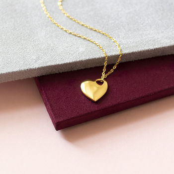 Polished Gold Plated Cut Out Heart Necklace, 6 of 11