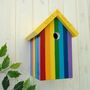 Rainbow Stripe Personalised Bird Box, thumbnail 2 of 6