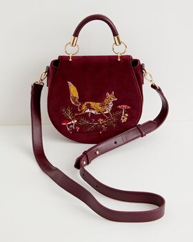 Fable Fox And Mushroom Embroidered Saddle Bag, 2 of 7