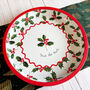 Christmas Holly Green And Red Christmas Metal Drinks Tray, thumbnail 1 of 4