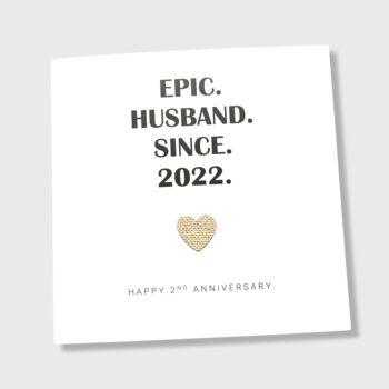 2nd Wedding Anniversary Card Cotton Epic Card, 4 of 5