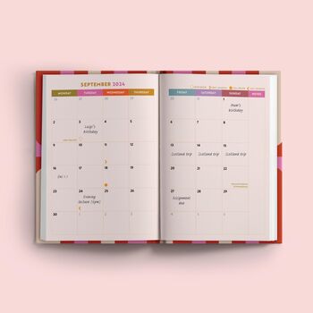 2024 2025 Academic Diary A5 Hardcover | Pink And Red, 2 of 9