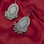 Silver Plated Victorian Oval Dangle Ghungroo Earring, thumbnail 5 of 8