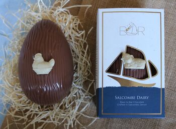 Organic Milk Chocolate Easter Egg With White Chocolate Easter Animal And White Buttons, 3 of 6