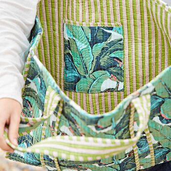 Reversible Banana Leaf Print Quilted Cotton Tote Bag, 3 of 3