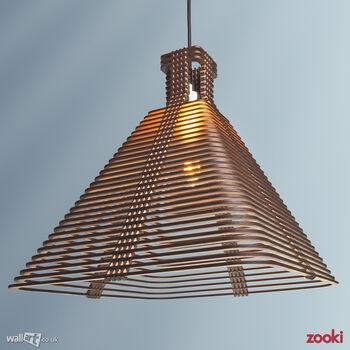 Zooki 12 'Serapis' Wooden Pendant Light, 3 of 11