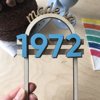 Personalised Wooden 50th Birthday Cake Topper, 3 of 5