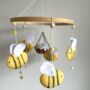 Handmade Bee Themed Baby Crib Mobile, thumbnail 1 of 4