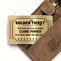 Personalised Wallet Or Purse Golden Ticket Metal Cards, thumbnail 2 of 5