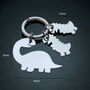 Personalised Dinosaur Keychain, Stainless Steel Silver Keyring, thumbnail 10 of 10