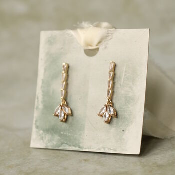 Crystal Petal Bridal Flower Earrings, 7 of 8