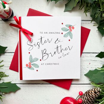 Brother And Sister In Law Christmas Card. Hand Finished, 2 of 5