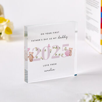 Personalised First Father’s Day Plaque Gift Teddy Bear, 2 of 4