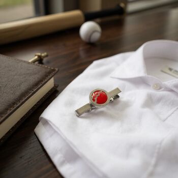 Personalised Cricket Ball Tie Slide/Bar, 7 of 7