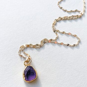 Carved Amethyst Vintage Chain Necklace, 3 of 7