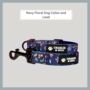 Navy And Pink Floral Dog Collar And Lead, thumbnail 1 of 4