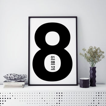 Date Of Birth Typographic Print, 8 of 12