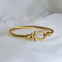 Tarnishfree 18 K Gold Plated Twisted Rope Shackle Rope Bracelet With Cubic Zirconia, thumbnail 5 of 9