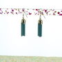 Turquoise Tassel Chain Party Earrings, thumbnail 2 of 3