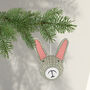 Christmas Cotton Mache Rabbit Decoration, 10cm, thumbnail 1 of 2