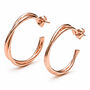 Wire Interwoven Rose Gold Plated Silver Hoop Earrings, thumbnail 5 of 8