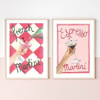 French Martini Cocktail Art Print, 4 of 10
