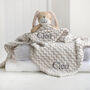 Personalised Zigzag Bunny Unisex Comforter Blanket Set, thumbnail 2 of 11