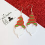 Christmas Elf Gnome Hat Earrings, thumbnail 3 of 4