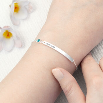 Personalised Silver Plated Birthstone Crystal Bracelet, 10 of 12