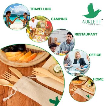 Bamboo Cutlery Set, 24 Piece, 6 of 6