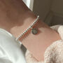 Sterling Silver Ball Slider Bracelet With Personalised Initial Disc Charm, thumbnail 3 of 8