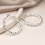 Silver Plated Twisted Hoop Earrings, thumbnail 2 of 4