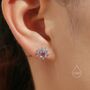 Sterling Silver Moonstone And Cz Sun Stud Earrings, thumbnail 5 of 11