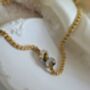 Gold Chunky Rolo Chain Necklace With Pearl Charm And Silver Bead Pendant, thumbnail 1 of 12