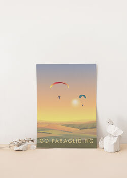 Go Paragliding Travel Poster Art Print, 2 of 8