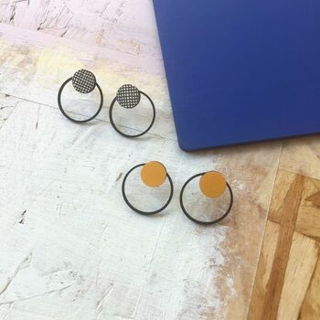 Double Hoop Geometric Stud Earrings, 2 of 3