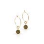 Black Cubic Zirconia Charm Hoop Earrings, thumbnail 1 of 3
