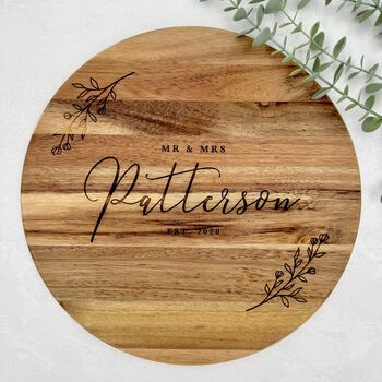 Personalised Engraved Acacia Cheese Board, 2 of 8
