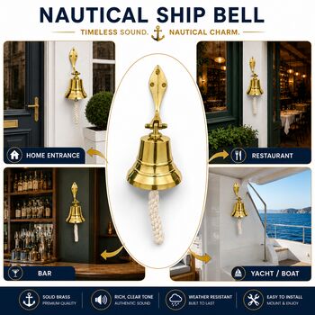 Marine Brass Wall Hanging Bell, 10 of 12